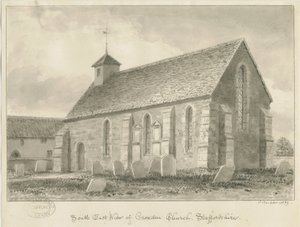 Croxden - Cappella degli Ospiti: disegno a seppia da John Buckler