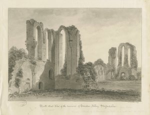 Abbazia di Croxden: disegno a seppia da John Buckler
