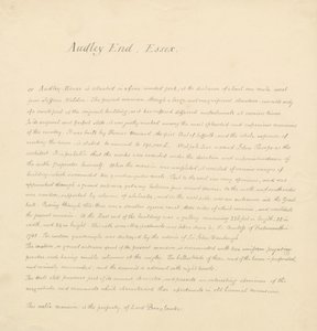 Essex - Audley End - Descrizione storica da John Buckler
