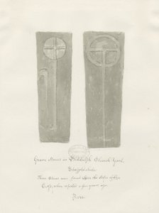 Pietre tombali nel cimitero della Chiesa di Biddulph: disegno a seppia