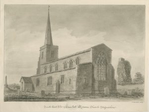 Chiesa di Hamstall Ridware: disegno a seppia