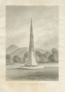 Villaggio di Ilam - Croce (disegno a seppia) da John Buckler