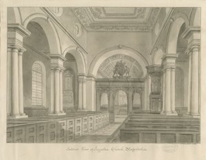 Interno della chiesa di Ingestre da John Buckler
