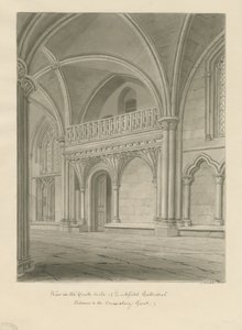 Interno della Cattedrale di Lichfield - Ingresso alla Corte del Concistoro da John Buckler
