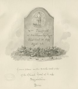 Chiesa di Leek - Lapide: disegno a seppia