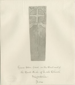 Chiesa di Leek - Lapide: disegno a seppia