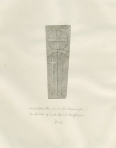 Chiesa di Leek - Lapide: disegno a seppia da John Buckler