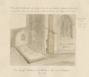Lichfield - Chiesa di San Chad: disegno a seppia da John Buckler