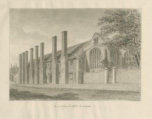 Lichfield - Ospedale e cappella di St. John: disegno seppia da John Buckler