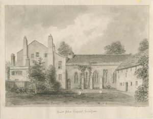 Lichfield - Ospedale e Cappella di San Giovanni: disegno a seppia