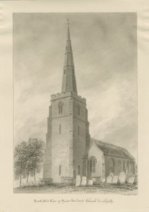 Lichfield - Chiesa di San Michele: disegno a seppia da John Buckler