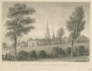 Lichfield - Stowe: disegno a seppia da John Buckler