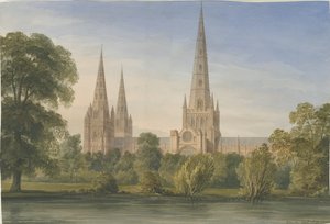 Cattedrale di Lichfield - Vista Sud Sud Est da John Buckler