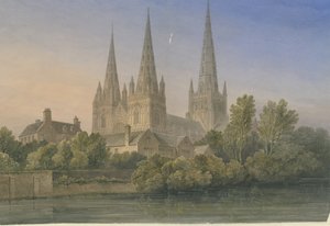 Cattedrale di Lichfield - Vista Sud-Ovest da John Buckler