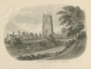 Chiesa di Longdon: disegno a seppia da John Buckler
