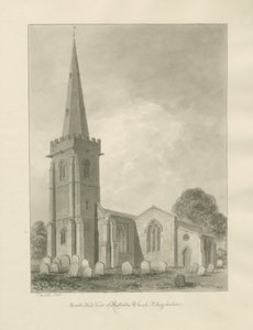 Chiesa di Rolleston: disegno a seppia da John Buckler