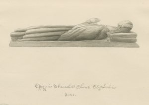 Chiesa di Shareshill - Effigie monumentale [Cassandra Swynnerton] da John Buckler