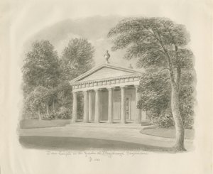 Shugborough - Tempio Dorico: disegno a seppia, 1842 da John Buckler