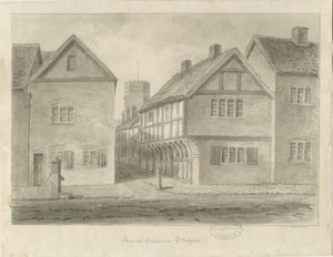 Stafford - Little Church Lane: disegno a seppia da John Buckler