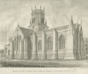 Stafford - Chiesa di Santa Maria: disegno a seppia