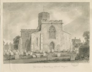 Stafford - Chiesa di Santa Maria: disegno a seppia, 1842 da John Buckler