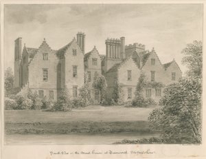 Tamworth - The Moat House: disegno a seppia da John Buckler