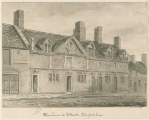Uttoxeter Town - Ospizi: disegno a lavaggio seppia, 1839 da John Buckler