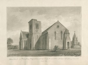 Chiesa di Walton-on-the-Hill: disegno a lavaggio seppia, 1844 da John Buckler