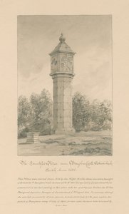 Westmorland - Castello di Brougham - Pilastro della Contessa: disegno a seppia, 1800 da John Buckler