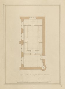 Wiltshire - Sarum - Pianta del Palazzo del Vescovo da John Buckler
