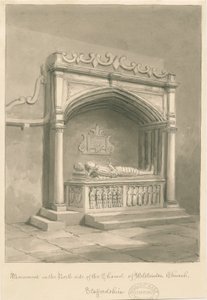 Chiesa di Wolstanton - Monumento: disegno a seppia