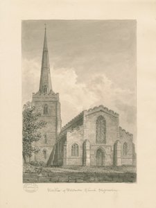 Chiesa di Wolstanton: disegno a seppia