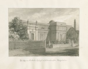 Wolverhampton - La Cappella Cattolica Romana: disegno a seppia da John Buckler