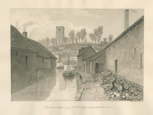Worcestershire - Droitwich - Chiesa di Dodderhill, Vista distante (disegno a seppia, 1833)