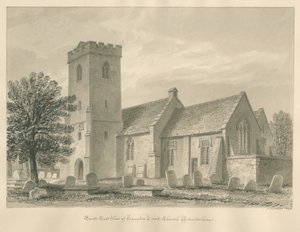 Worcestershire - Chiesa di Hampton Lovett: disegno a seppia, 1833 da John Buckler