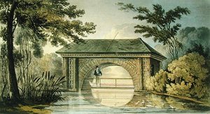 Un ponte e una casa delle barche da John Buonarotti Papworth