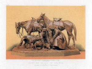 Gruppo di caccia in bronzo, XIX secolo da John Burley Waring