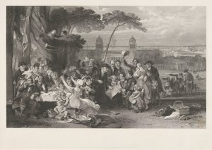 Compagnia festante in un parco celebra la vittoria di Trafalgar