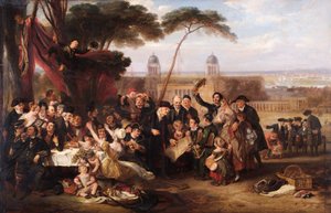 I pensionati di Greenwich commemorano Trafalgar, c.1835 da John Burnet