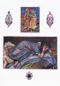 Canzone degli zingari abbandonati: Campo sulla collina, illustrazione da The Garden of Kama (e altri testi dall