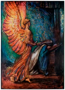 Il Messaggero arriva da Cristiana da Il Viaggio del Pellegrino da Questo Mondo a Quello che Verrà di John Bunyan, illustrazione di Byam Shaw da John Byam Liston Shaw