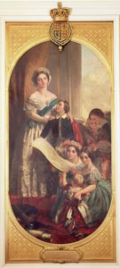 Regina Vittoria (1819-1901) con Albert Edward, il Principe di Galles, Victoria, la Principessa Reale e altri membri della Famiglia Reale, 1864
