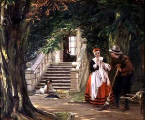 Il flirt fuori dalla casa del padrone da John Callcott Horsley