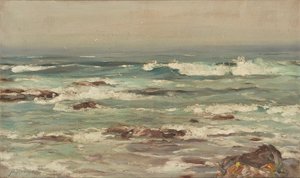 Onde che si infrangono su una costa deserta da John Campbell Mitchell