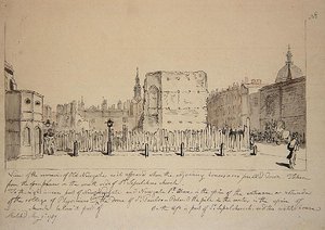 Veduta dei resti della vecchia prigione di Newgate