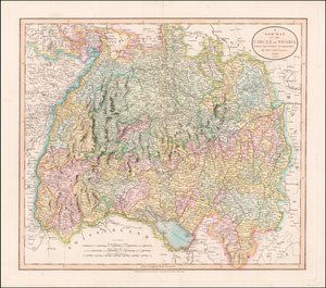 Mappa della Svevia del 1799 di John Cary