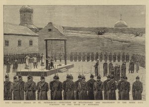 I processi dei nichilisti a San Pietroburgo, esecuzione di Kviatkovsky e Presniakov nella Fortezza di Pietro e Paolo