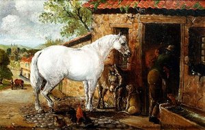 Una giumenta grigia presso una fucina da John Charlton