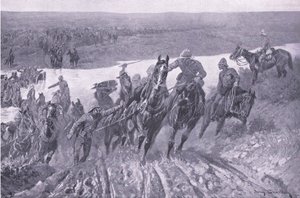 Artiglieria che attraversa il Caledon a Karreepoort Drift, illustrazione da After Pretoria: The Guerilla War, 1902