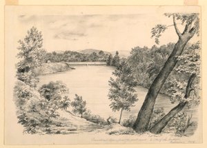 Disegno, Veduta del fiume Conneticut, vicino a Brattleboro, Vermont, 1854 da John Cheney